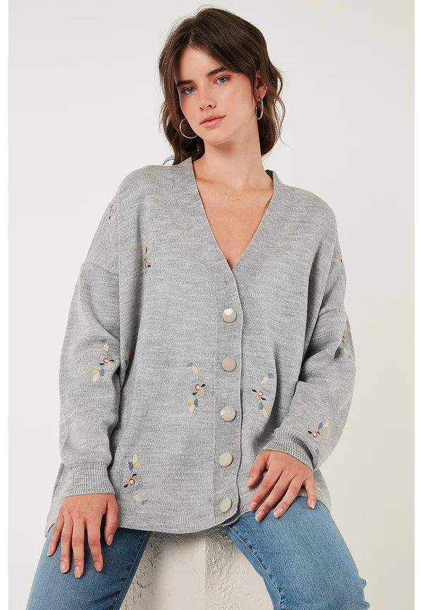 Strickjacke - light grey