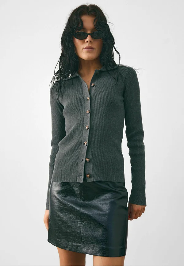 Strickjacke - medium grey mel.