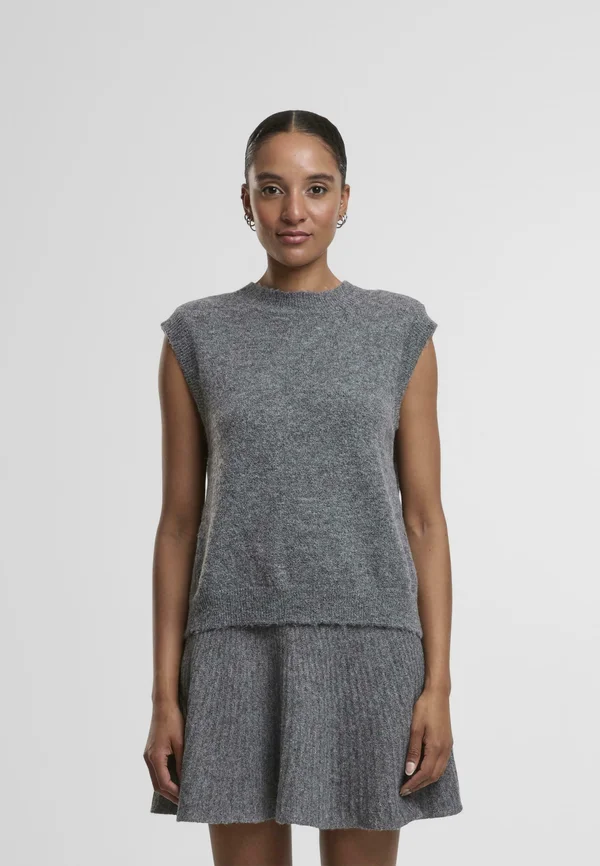 Strickjacke - medium grey melange