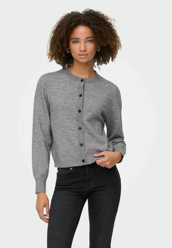 Strickjacke - medium grey melange