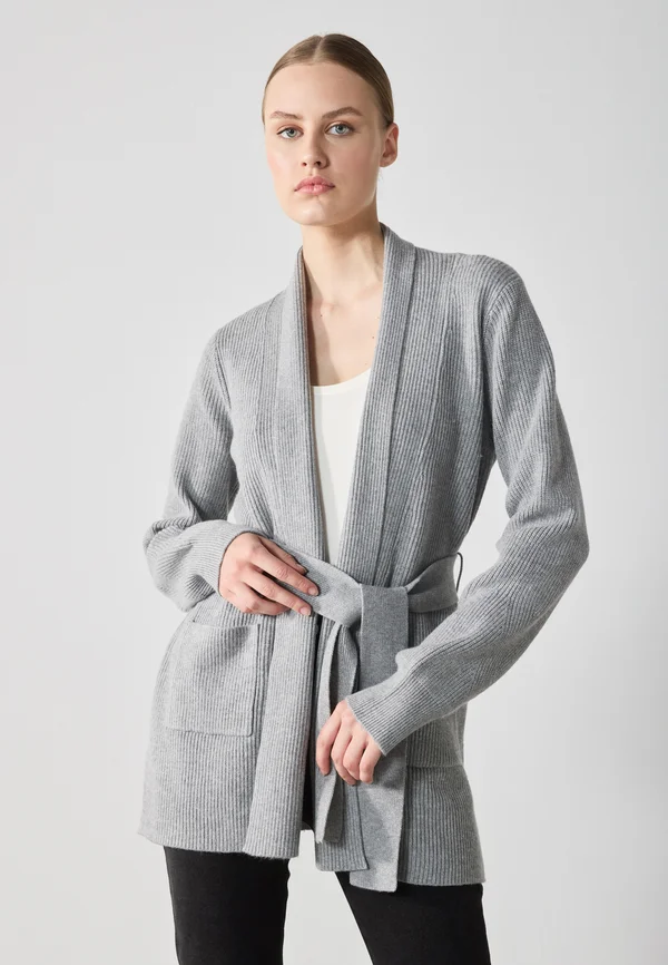 Strickjacke - mid grey melange