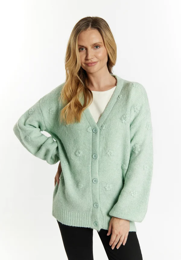 Strickjacke - mintgrün melange