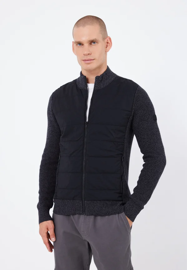 Strickjacke - mottled anthracite