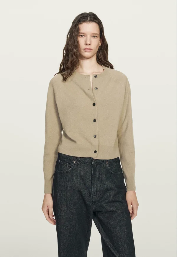 Strickjacke - mottled green