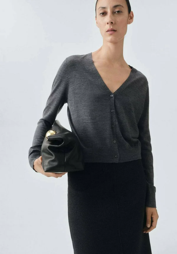 Strickjacke - mottled grey
