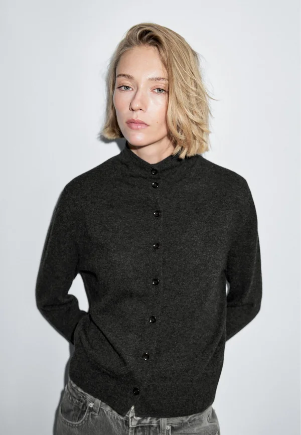 Strickjacke - mottled light grey