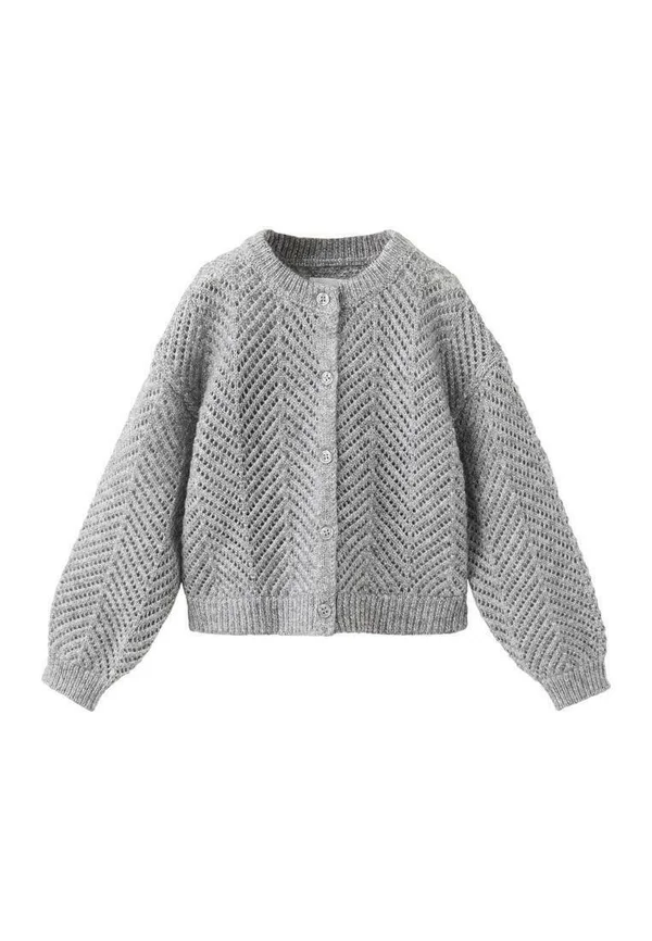 Strickjacke - mottled light grey