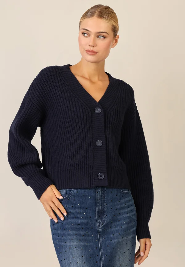 Strickjacke - nachtblau