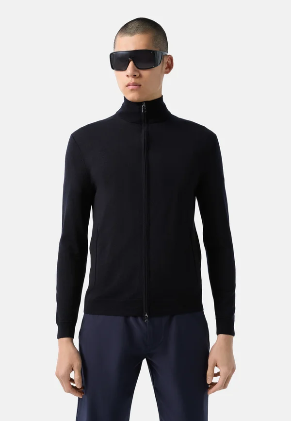 Strickjacke - navy-blau