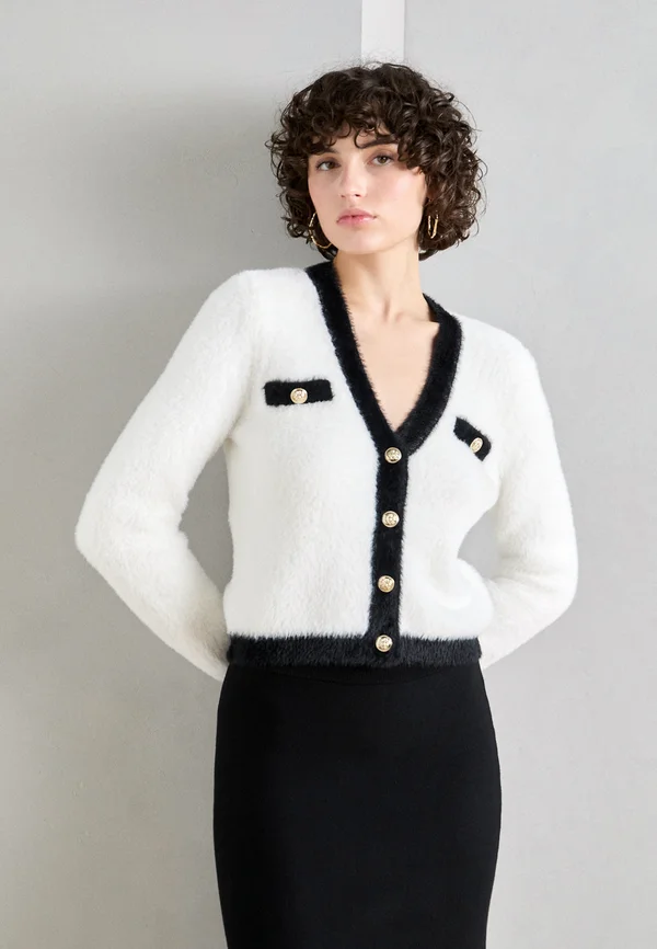 Strickjacke - off white/noir