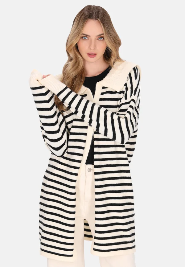 Strickjacke - offwhite black