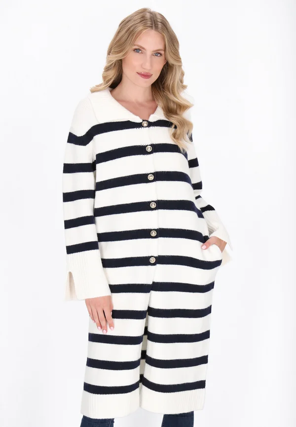 Strickjacke - offwhite dark navy