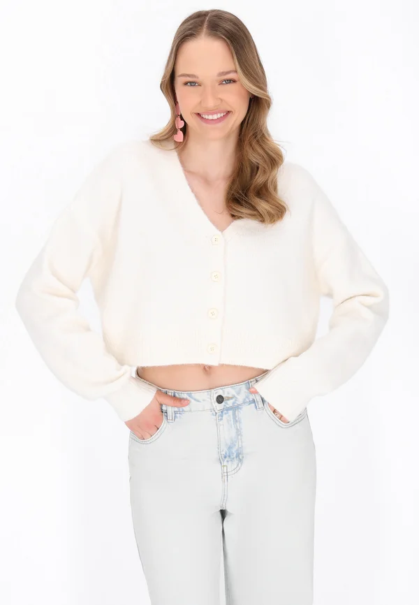 Strickjacke - offwhite