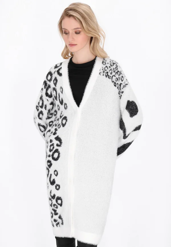 Strickjacke - offwhite/black