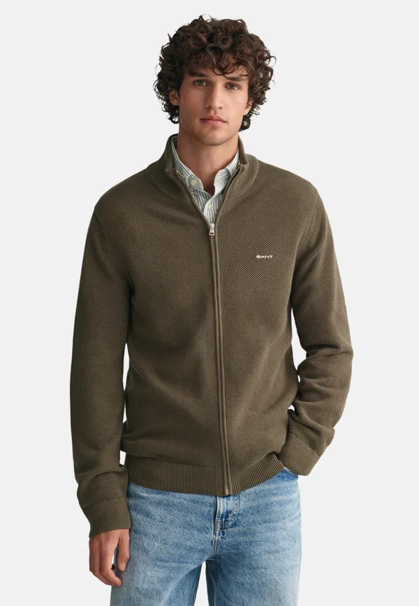 Strickjacke - oliv