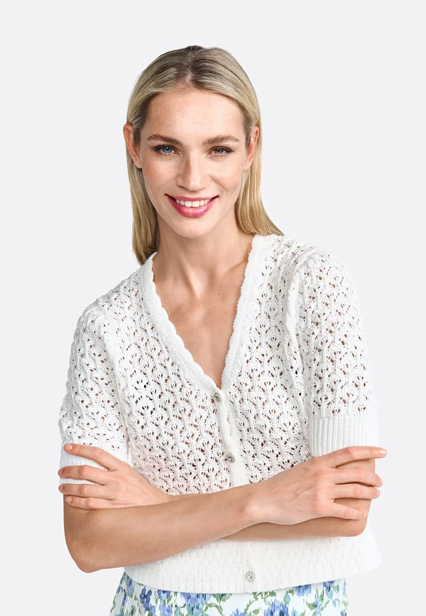 Strickjacke - pearl white