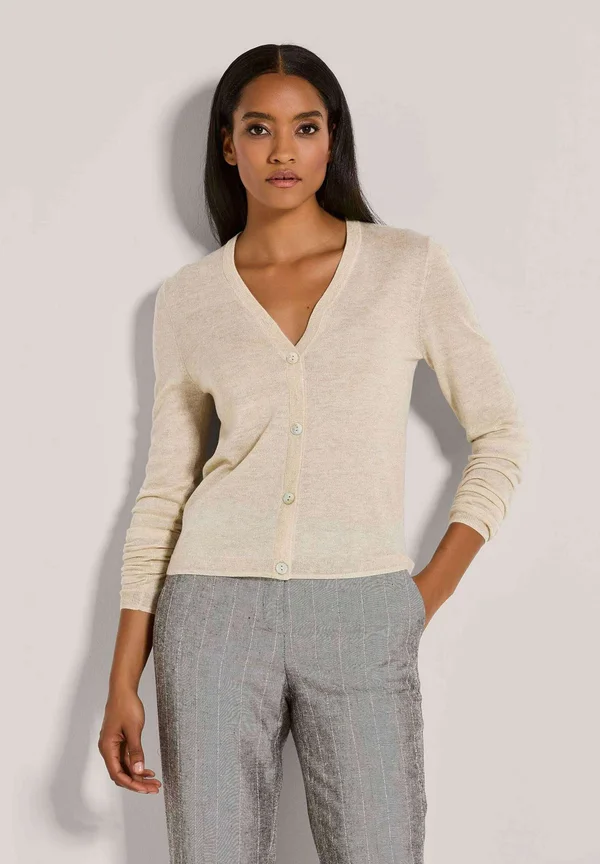 Strickjacke - pebble   gold