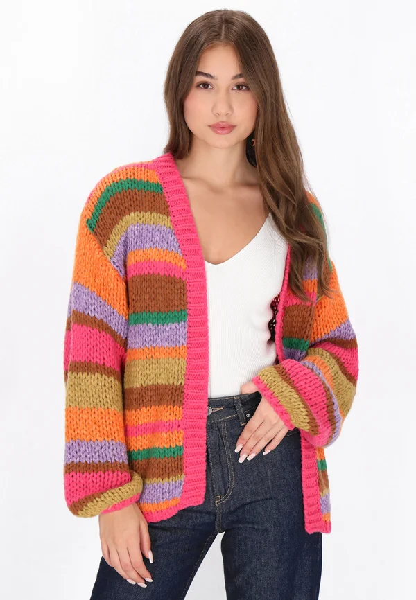 Strickjacke - pink multicolor