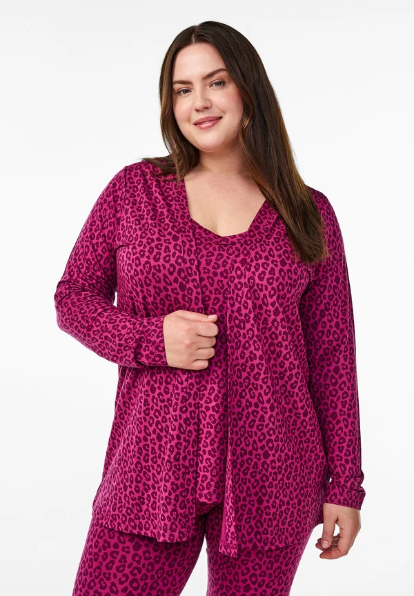 Strickjacke - purple portion aop