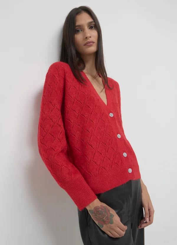Strickjacke - rosso