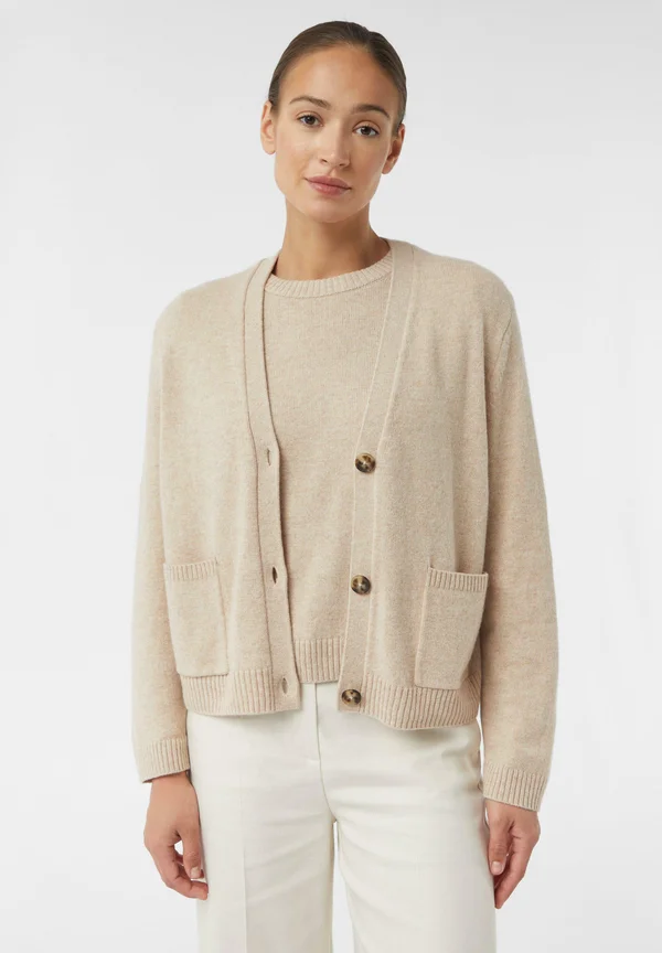 Strickjacke - sandfarben