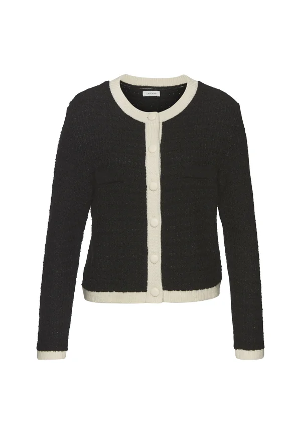 Strickjacke - schwarz creme