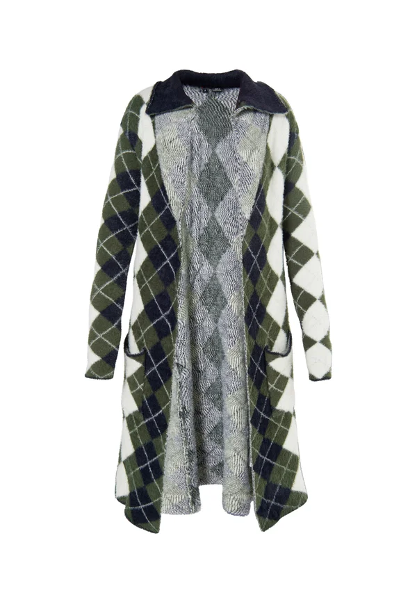 Strickjacke - schwarz grün mehrfarbig