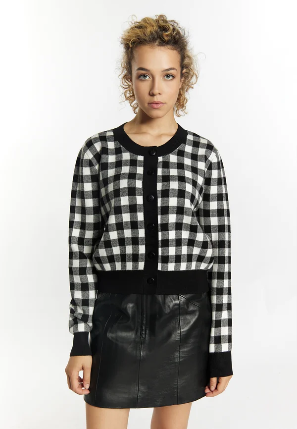 Strickjacke - schwarz weiss