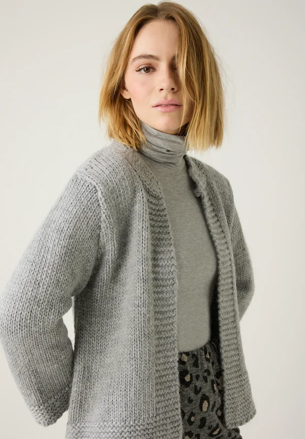 Strickjacke - silvergrey melange