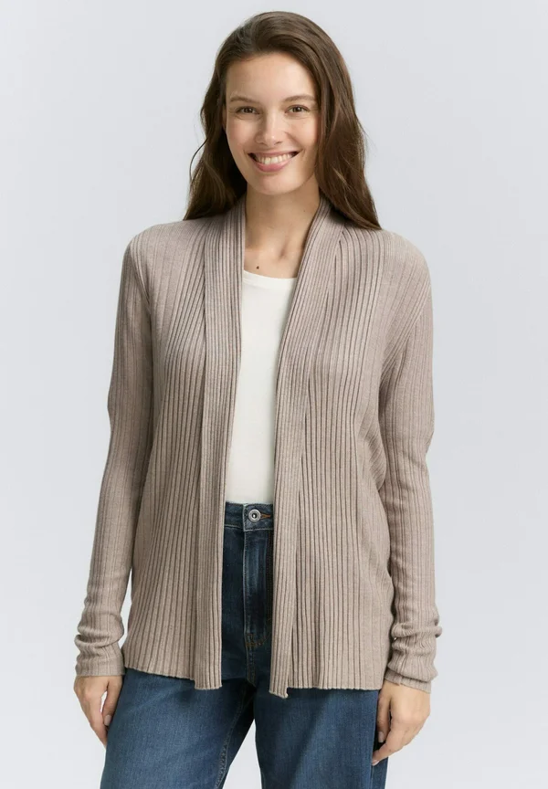 Strickjacke - soft taupe melange