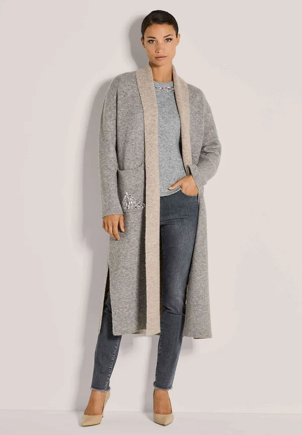 Strickjacke - stone grey   beige   melange