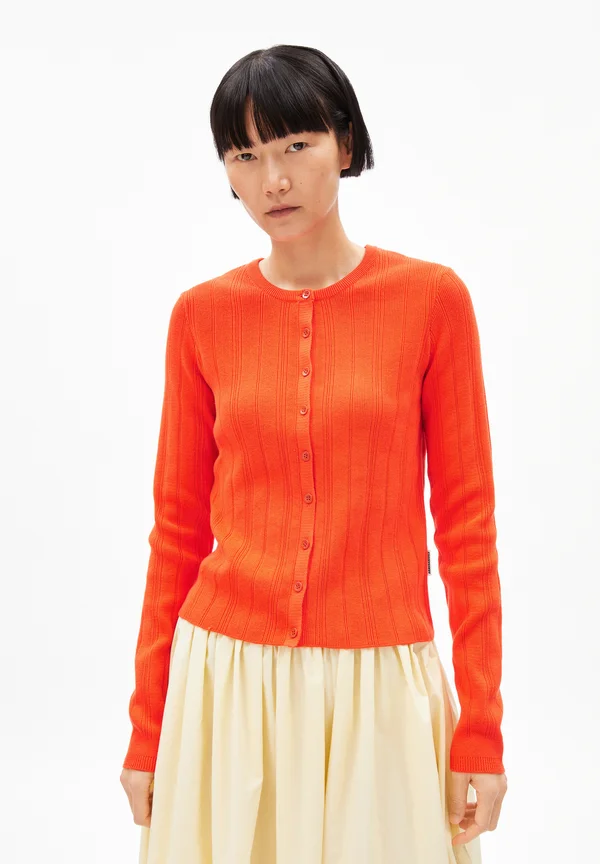Strickjacke - sunset orange