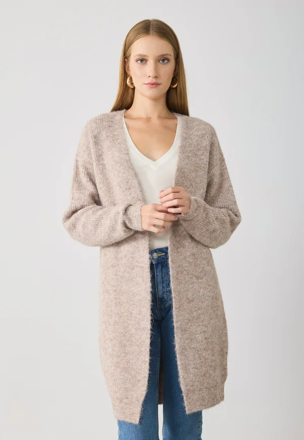 Strickjacke - taupe melange