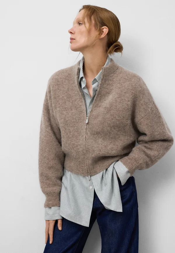 Strickjacke - taupe