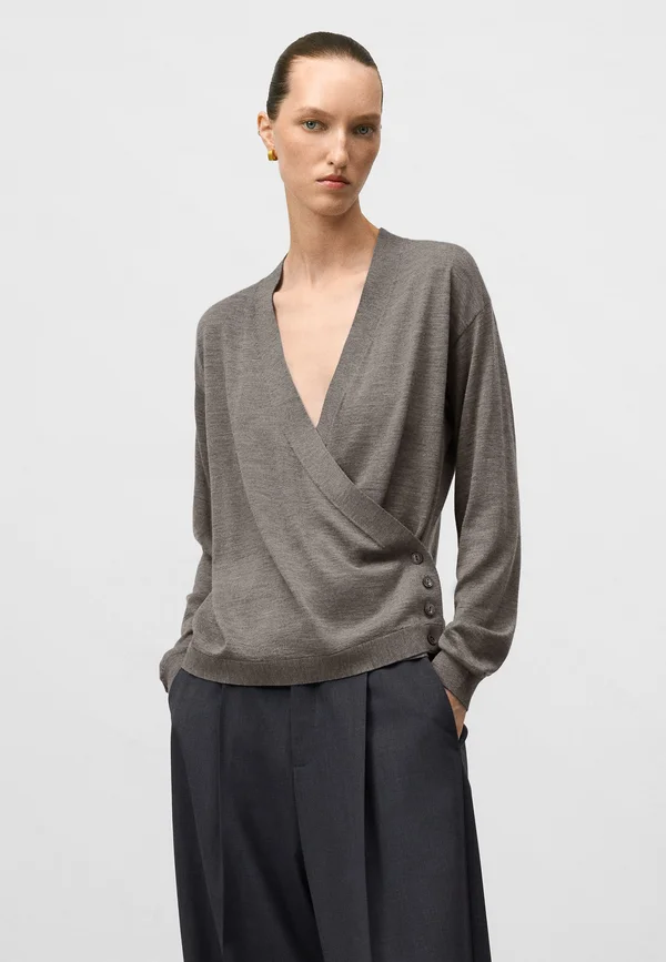 Strickjacke - taupe