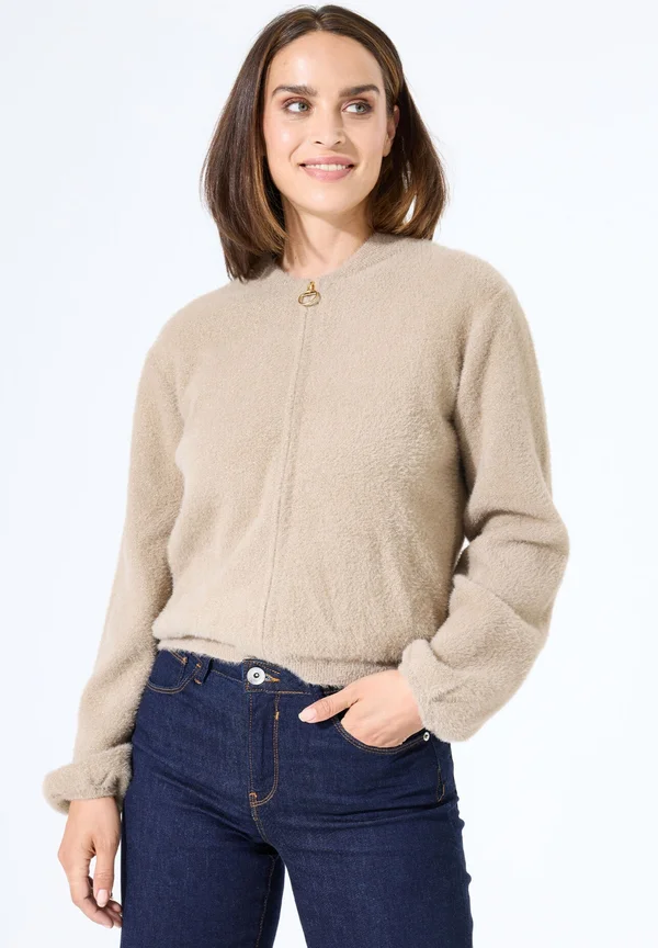 Strickjacke - taupe