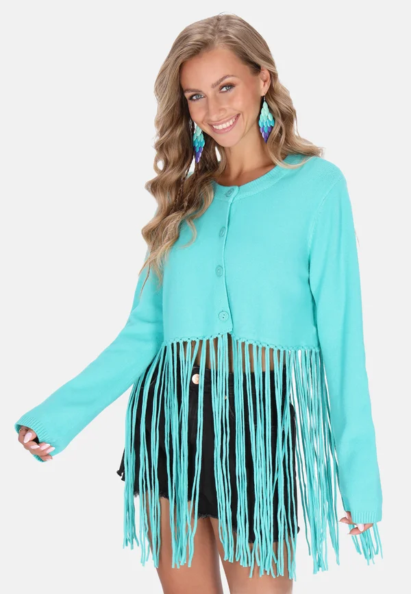 Strickjacke - turquoise