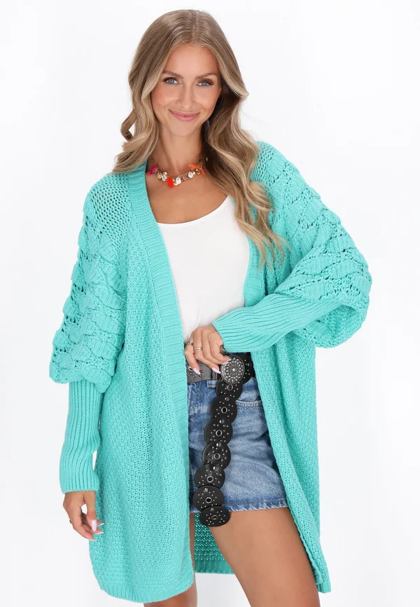 Strickjacke - turquoise