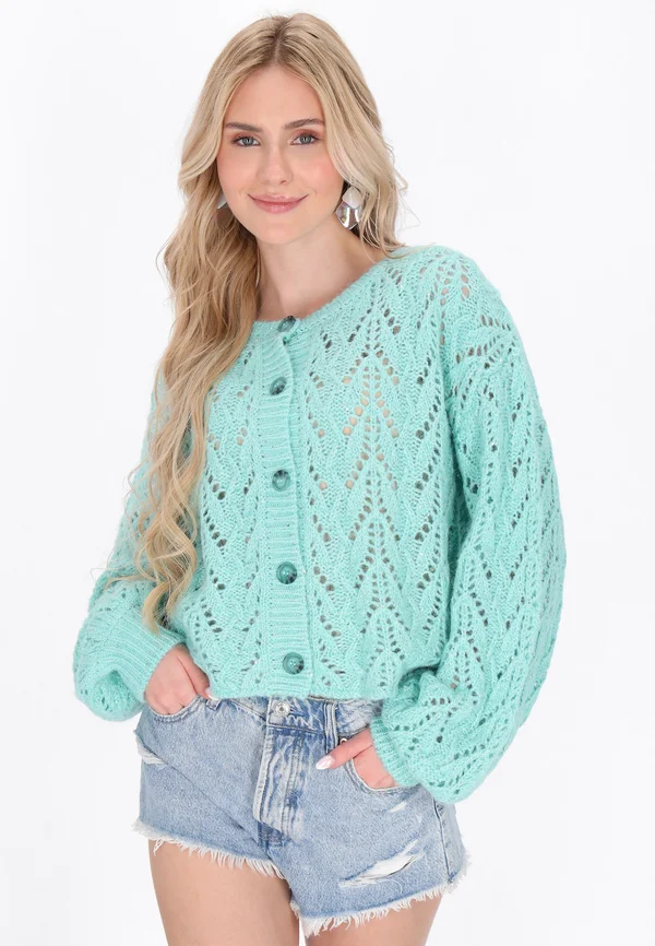 Strickjacke - turquoise