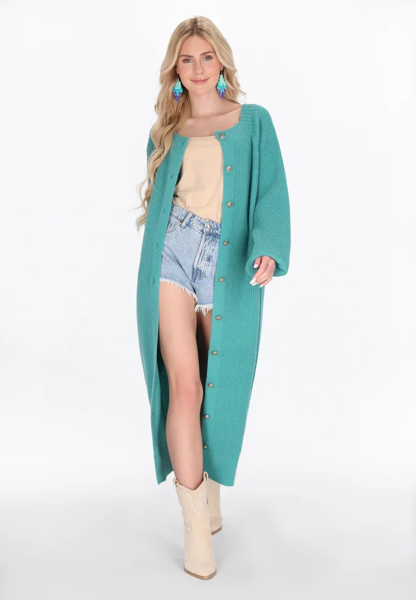 Strickjacke - turquoise