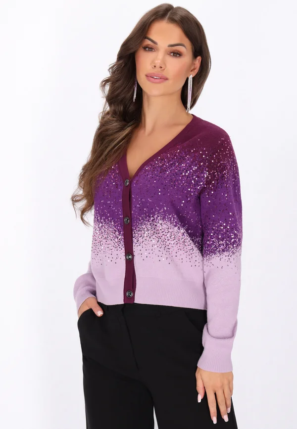 Strickjacke - violet multicolor