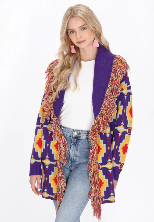 Strickjacke - violet/multicolor
