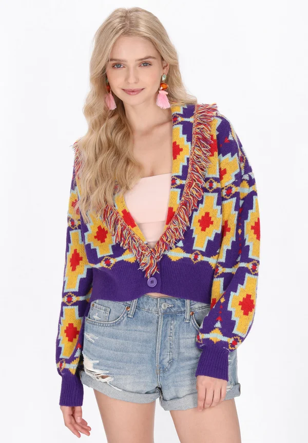 Strickjacke - violet/multicolor