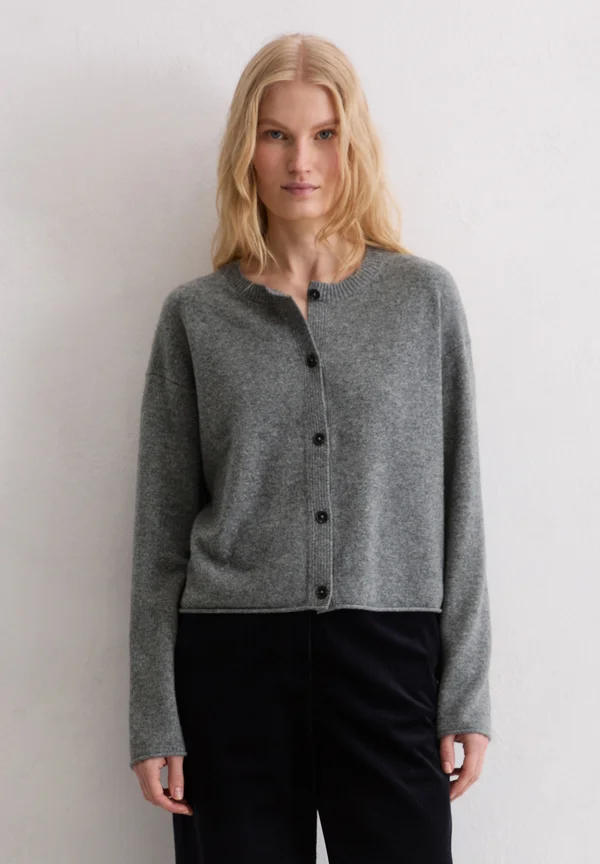 Strickjacke - warm granite melange