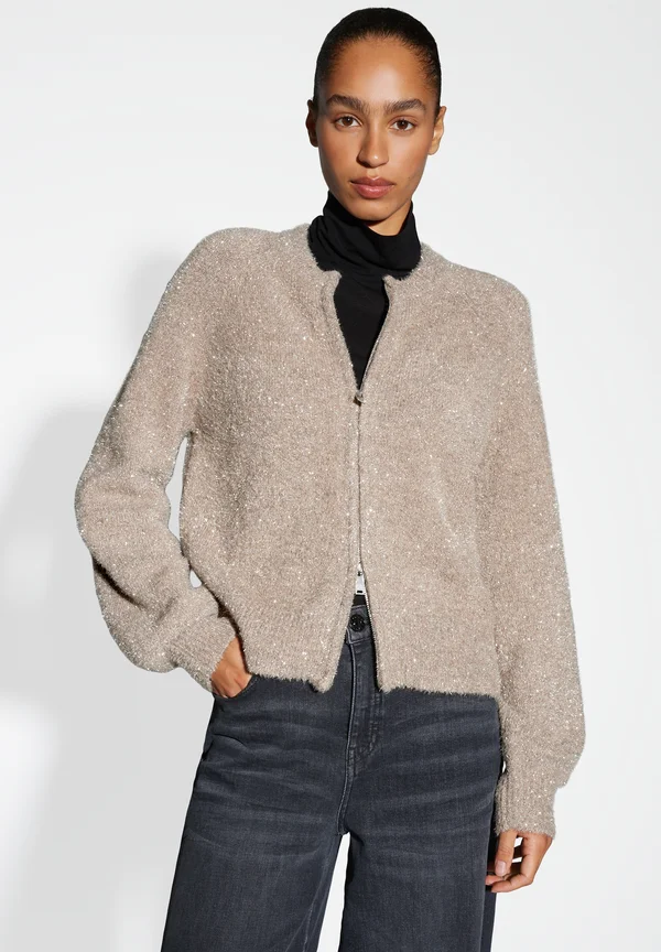 Strickjacke - warm taupe