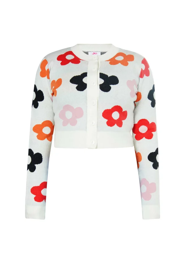 Strickjacke - weiss mehrfarbig