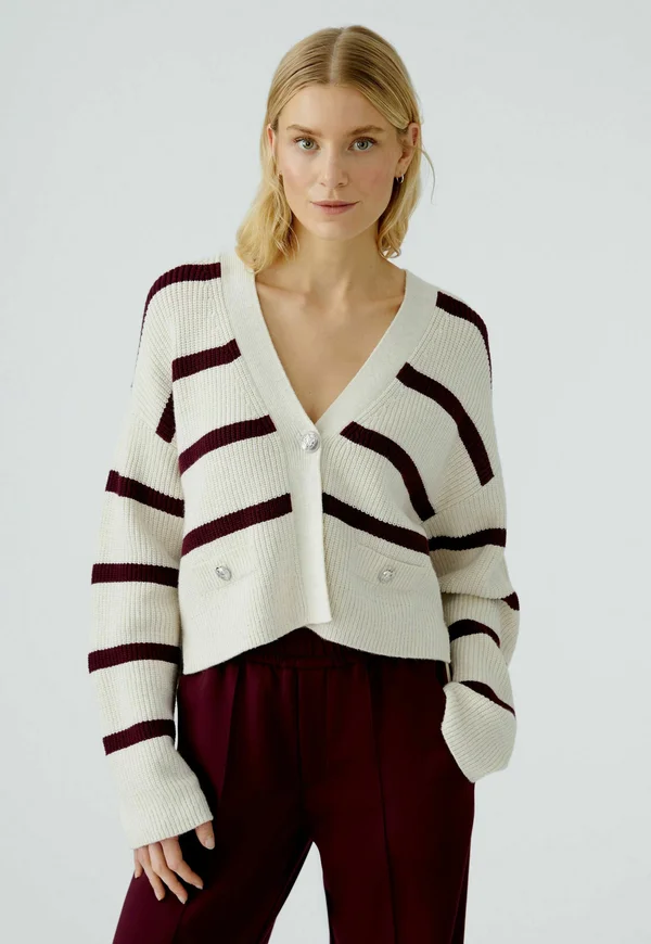 Strickjacke - white red