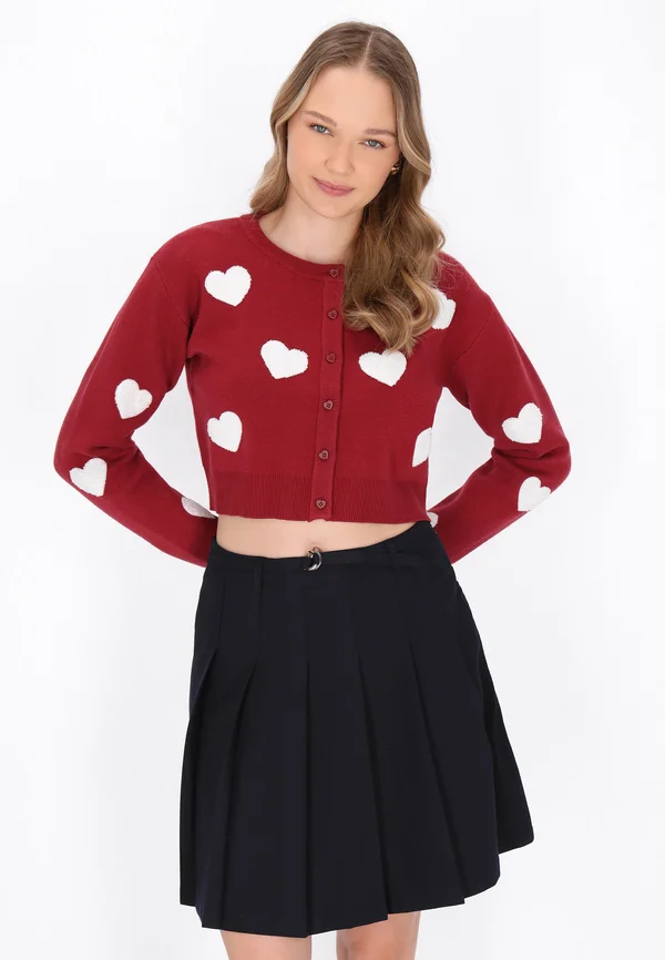 Strickjacke - wine red