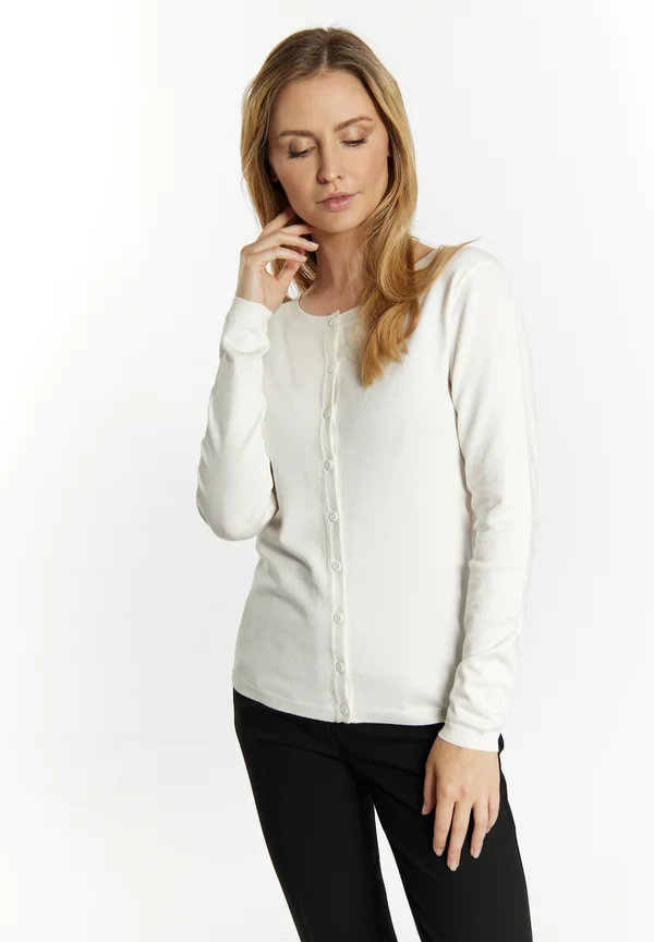 Strickjacke - wollweiss