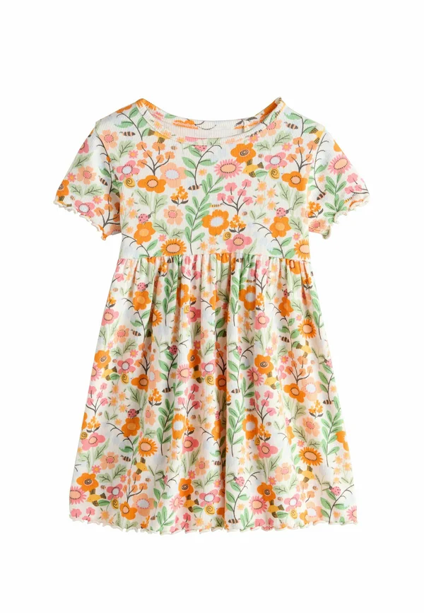 Strickkleid - orange floral